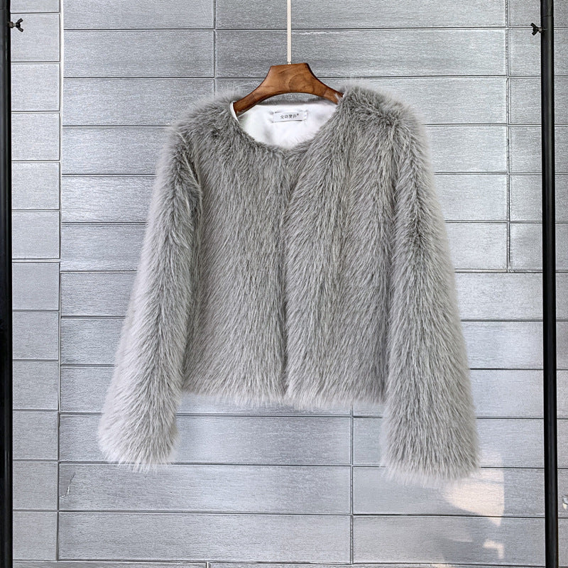 Solid Color Women's Short Fur Coat