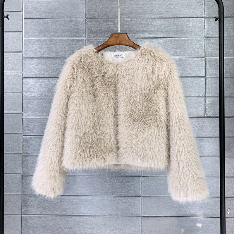 Solid Color Women's Short Fur Coat