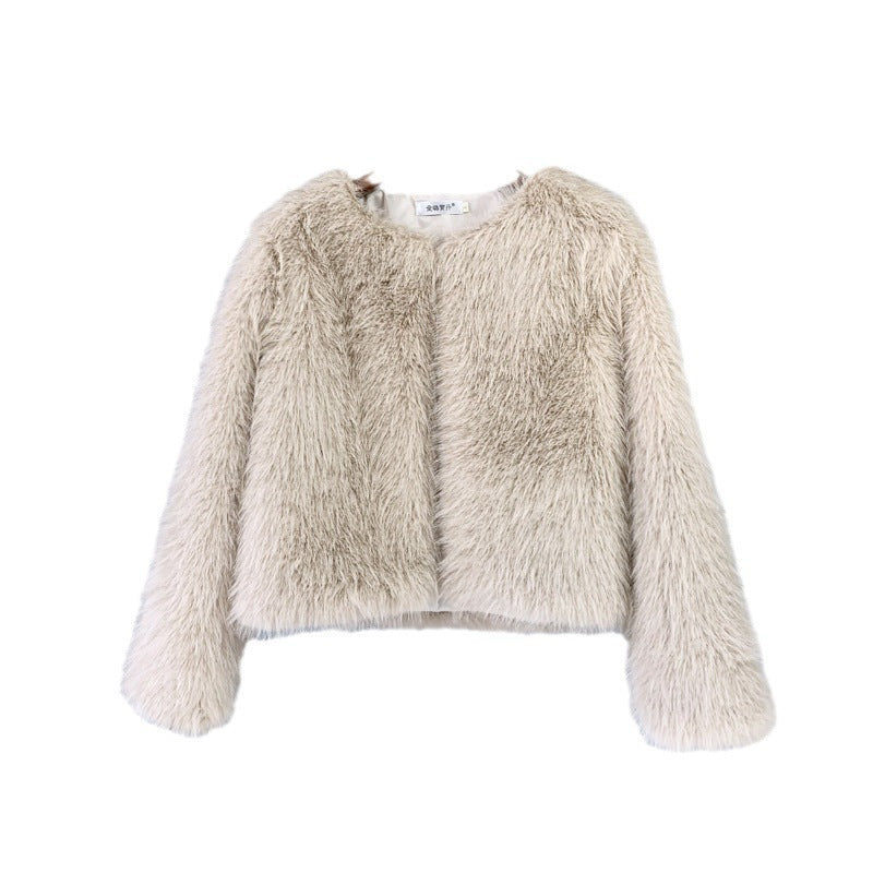 Solid Color Women's Short Fur Coat