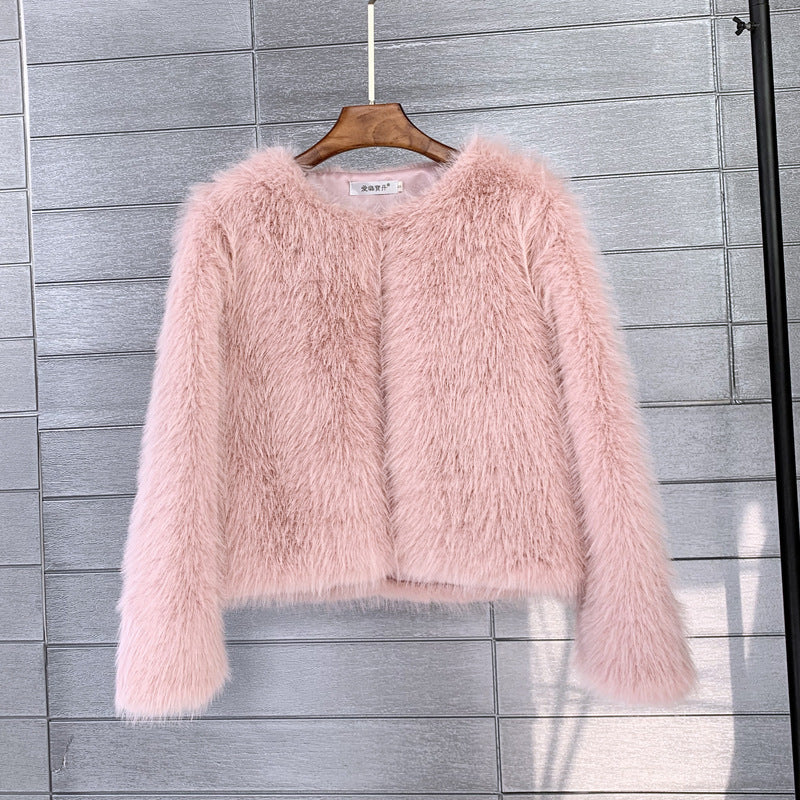 Solid Color Women's Short Fur Coat