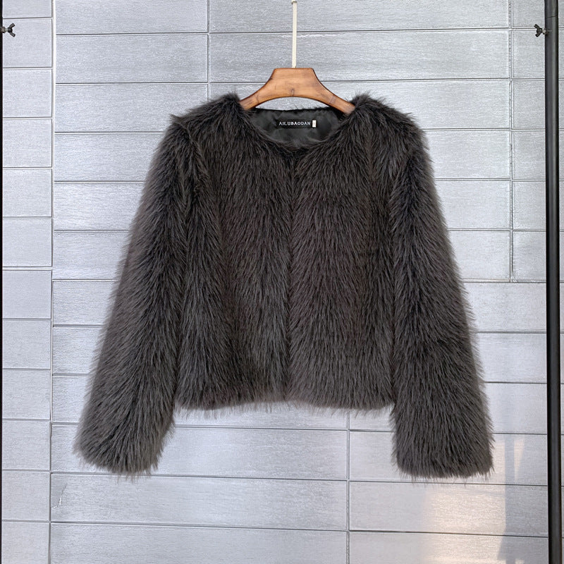 Solid Color Women's Short Fur Coat